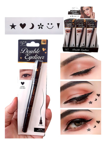 Fibra 2en1 Delineador Ojos Double Eyeliner Sello City Girl Color 05 Estrella Efecto Mate