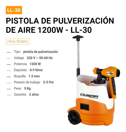 Equipo De Pintar 1200 W Con Carro Lüsqtoff 220v 50-60 Hz
