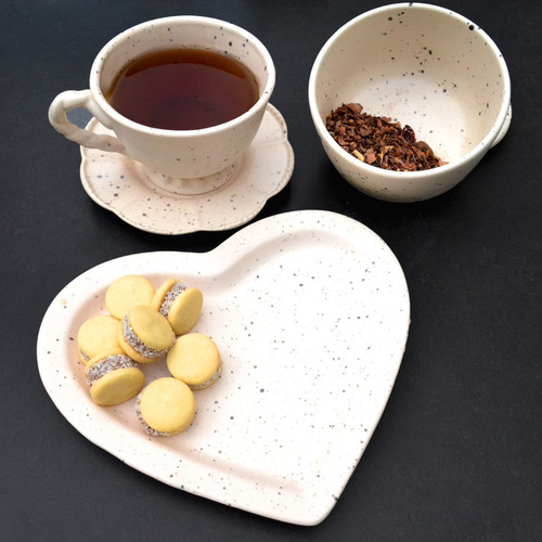 Taza Café Té Cerámica Asa Torneada Crema Opaca Pl Deco