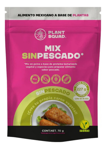 Mix Sabor Pescado Sin Soya Carne Vegana Plant Squad 70 G