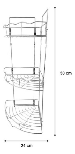 Cesta De Esquina Con 3 Niveles Curvo Para Baño - Cocina