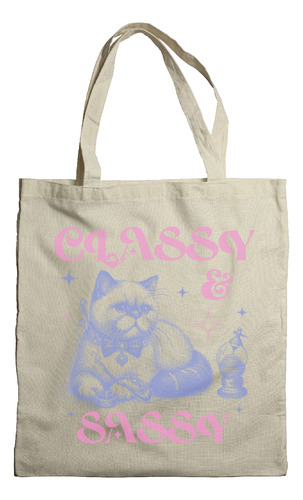 Bolsa Morral Ecológico Kitty Classy Sassy. Gatito Con Clase