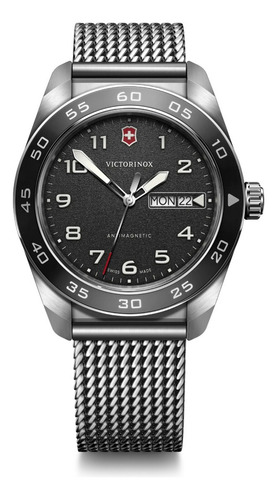 Victorinox, Reloj, Swiss Army Quartz, 42 Mm, Plata Plata Plata Negro