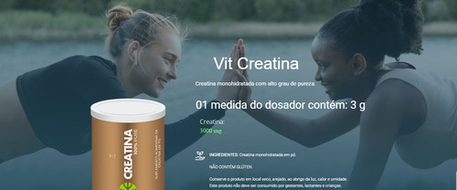 Vit Creatina Monohidratada 100% Pure 300g Vital Âtman