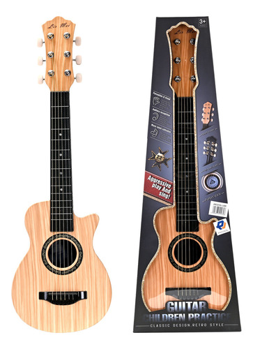 Guitarra Acustica Juguete Infantil 6 Cuerdas Principiantes Color Marrón Claro Material Del Diapasón Plástico Orientación De La Mano Diestro