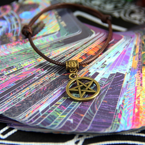 Imagen 2 de 4 de Pulsera Pentaculo Pentagrama Wicca Adivinacion Amuleto Dije