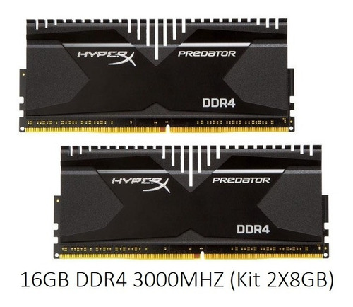 Imagem 1 de 3 de Memoria 16gb Ddr4 3000mhz 2x8 Kingston Hyperx Predator Usada