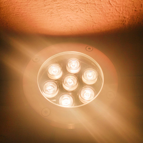 3 Empotrados Led P/piso 7w, P/exterior Luz Cálida.