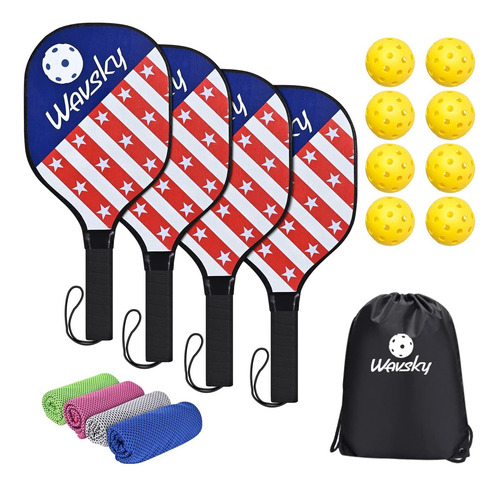 Wavsky Paletas De Pickleball  Juego De 4 Palas De Picklebal