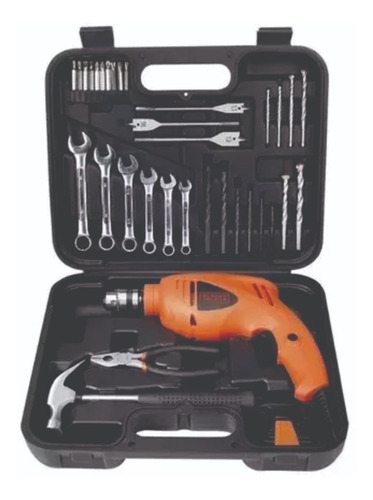 Taladro Percutor 10mm Black & Decker + 41 Accesorios Hd455k