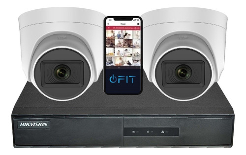 Camara Seguridad Kit Hikvision Dvr 4 Ch Full 1080 + 2 Domos