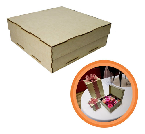 Cajas 6 Piezas De Madera Mdf 3 Mm Regalo Fiesta 30 X 30 X 10