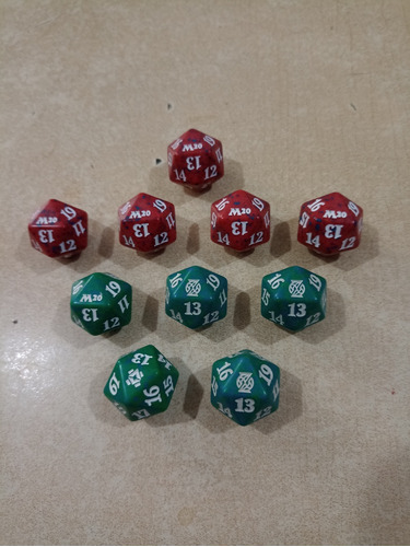 10 Dados D20 Magic The Gathering, Dungeons And Dragons Color