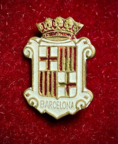 Antiguo Pin Prendedor Español Escudo Barcelona