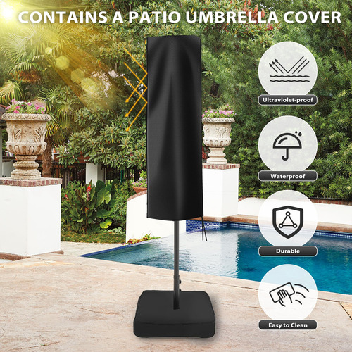 Sombrilla De Patio Grande 4.5 M Con Base Y Cubierta Incluida