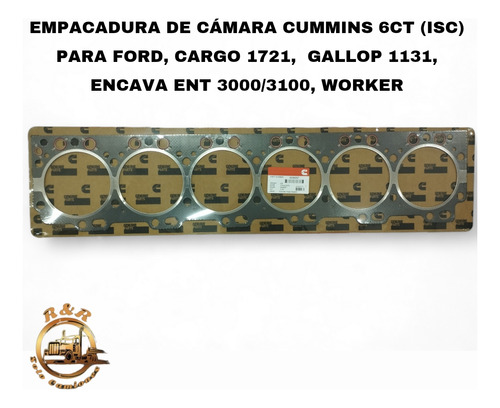 Empacadura De Cámara Cummins 6ct(isc) Para Worker 