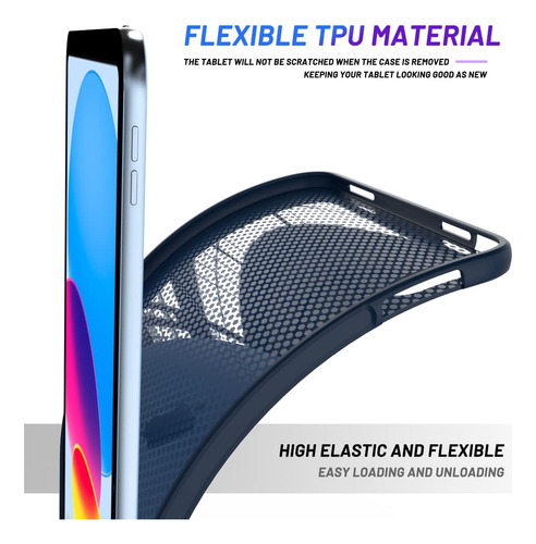 Funda Para Ipad 10.9 2022 Delgada Ligera Azul Marino Marino