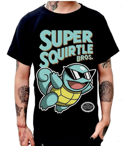 Playera Gamer Super Mario Bros 3 Squirtle  Pokemon Anime