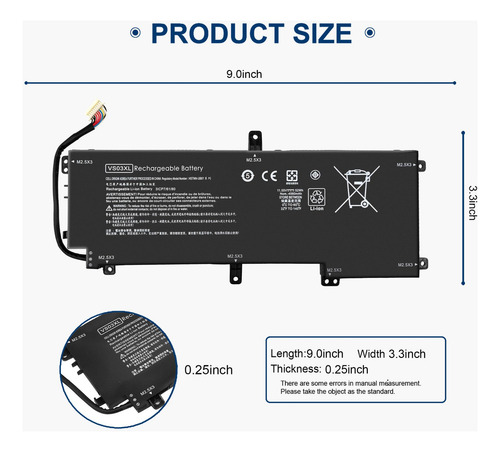 Batería De Portátil 52wh Vs03xl Para Hp Envy 15-as000