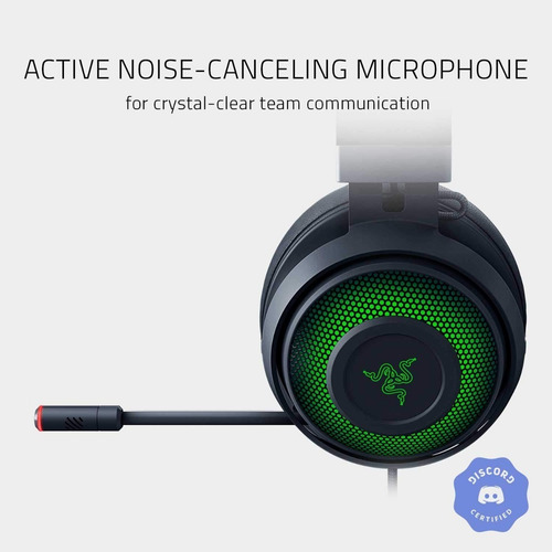 Imagen 6 de 9 de Auriculares gamer Razer Kraken Ultimate negro con luz rgb LED
