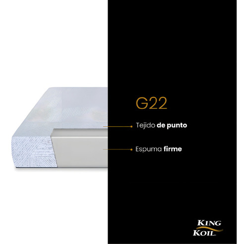 Colchón King Koil Express Comfort G22 Espuma 2plazas 140x190 Gris