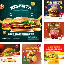 Comprar Artes Canva Para Hamburgueria +200 Artes Editáveis +bônus