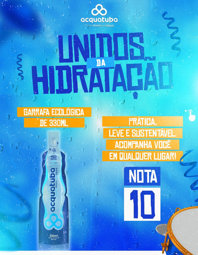 Água Alcalina Acquatuba Ph 9,78 Zero Sodio 330ml Cx C 30 Und
