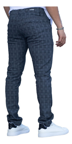 Imagen 3 de 5 de Pantalon Jean Cuadrille Principe De Gales Corte Chino