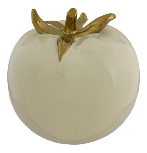 Figura Decorativa Cerámica Tomate White Golden