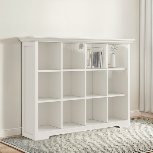 Estantería De Madera Cubo 3 Niveles Armario Abierto Blanco C