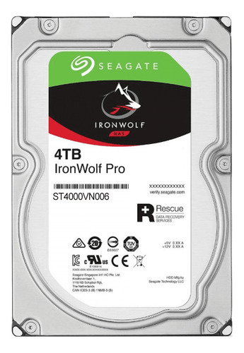 HD Seagate Ironwolf 4 TB 5400 rpm 256 MB ST4000vn006