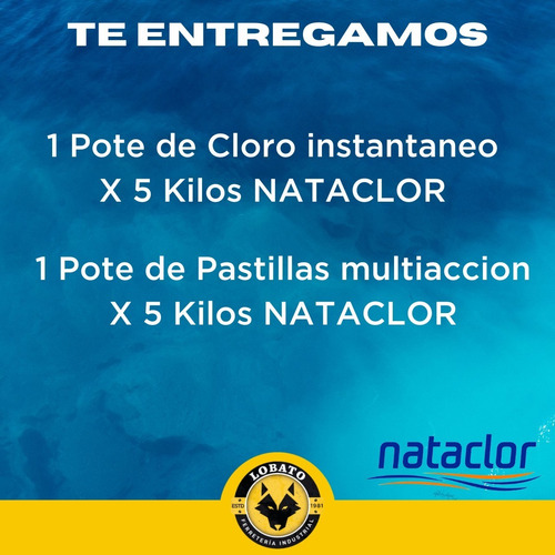 Imagen 3 de 10 de Combo Piscina Cloro + Pastillas Multiaccion X 5 Kg Nataclor
