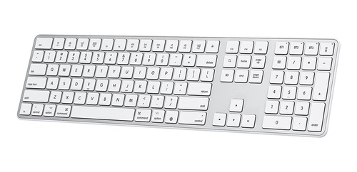 Teclado Plateado Blanco Inalambrico Numpad Multidispositivo