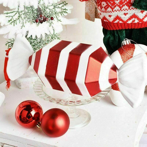 Decoración De Caramelo De Navidad, 32 Cm, Color Rojo Y