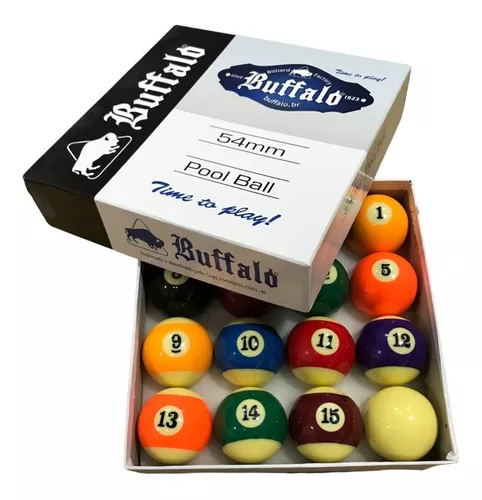 Ref: E13218-54 - Jogo de Bolas Para Bilhar Numeradas 54mm Buffalo