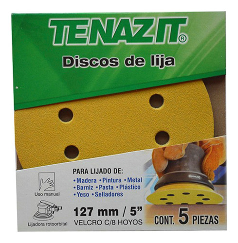 Disco De Lija Autoad. 5 G120 Con Velcro C/8 Ho Tenazit 1557