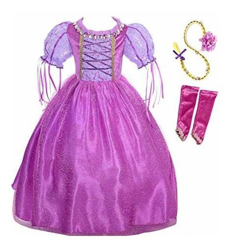 Vestido Princesa Con Peluca Y Guantes