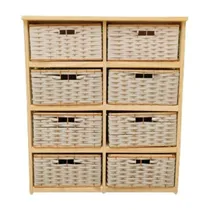 Comprar Organizador Canastero De 8 Cajones Mimbre Y Zuncho Completos