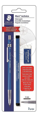 Portaminas Staedtler 2mm Indicador D Grados 2minas 2h Goma