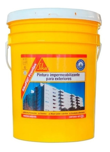 Imagen 2 de 7 de Sikafill Frentes Impermeabilizante Exterior X 20 Lts Sika