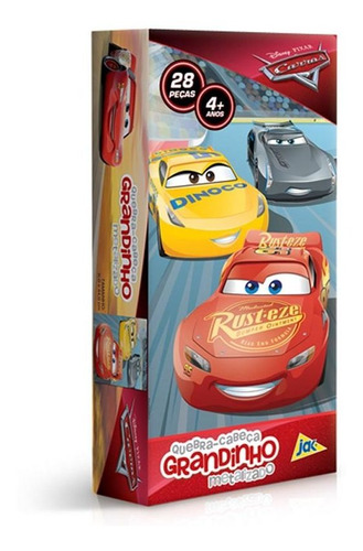 Quebra Cabeça Grandinho 28 Pcs Carros Metalizado Toyster