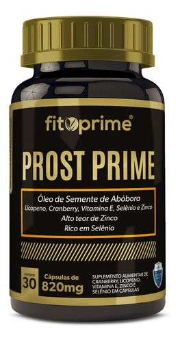 Suplemento Em Cápsulas Óleo De Semente Abóbora Licopeno Selênio Cranberry Vitamina E Zinco Prost Prime Fitoprime 30 Cápsulas Softgel