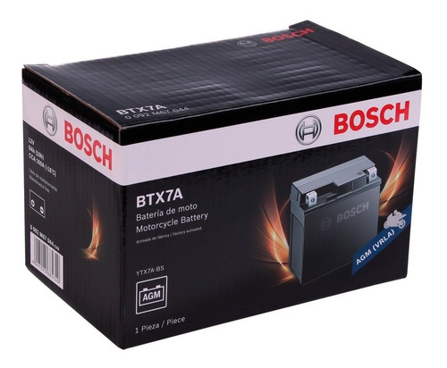 Bateria Moto Bosch Btx7a Ytx7a-bs Gilera Vc 200 R