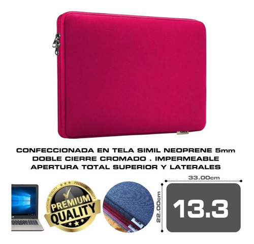 Funda Para Notebook Ultrabook 13.3 Cierre Apertura Total