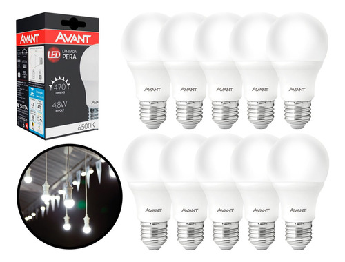 Kit 10 Lâmpada Led 4,8w Soquete E27 Bivolt Branco Frio Cor da luz Branco-frio 110V/220V (Bivolt)