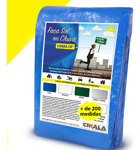 Lona Barraca De Feira Azul Ck 300 Micras Impermeável 8x3 M