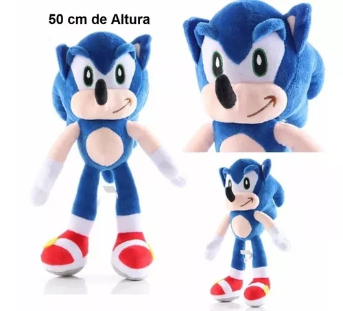 Boneco Pelúcia Sonic Azul Tamanho Gigante 50cm Envio Já