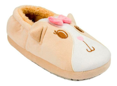 Pantufa Infantil Bebê Menina Cachorrinha Bege Kids Pimpolho