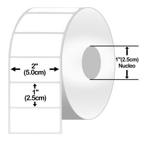 Etiqueta Zebra Td 10010028 2x1 Pgd 51x25 Mm 6 Pzas Nuc 1pgd 