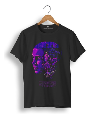 Remera: Eleven Stranger Things Morado Memoestampados